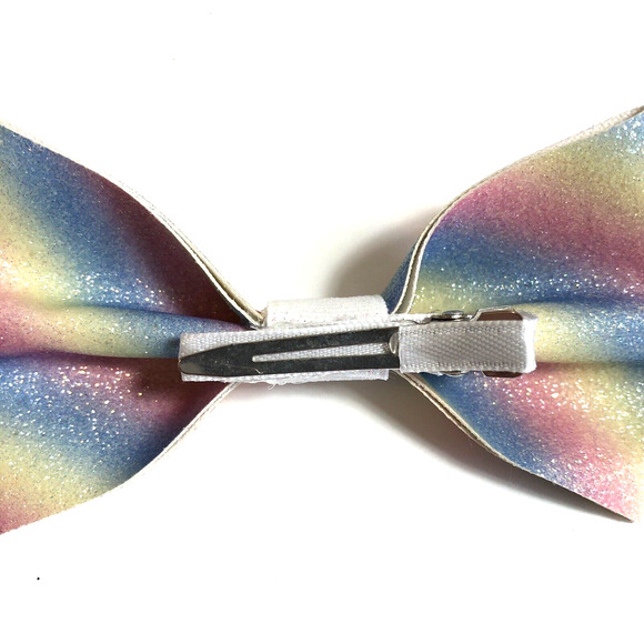 Rainbow Hair Clip Barrette Lot Ribbon Bow Knot Trendy New Coquette Stripes Pride - Picture 5 of 8